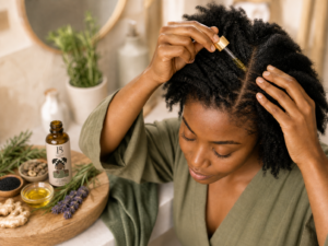 Scalp oil application routine